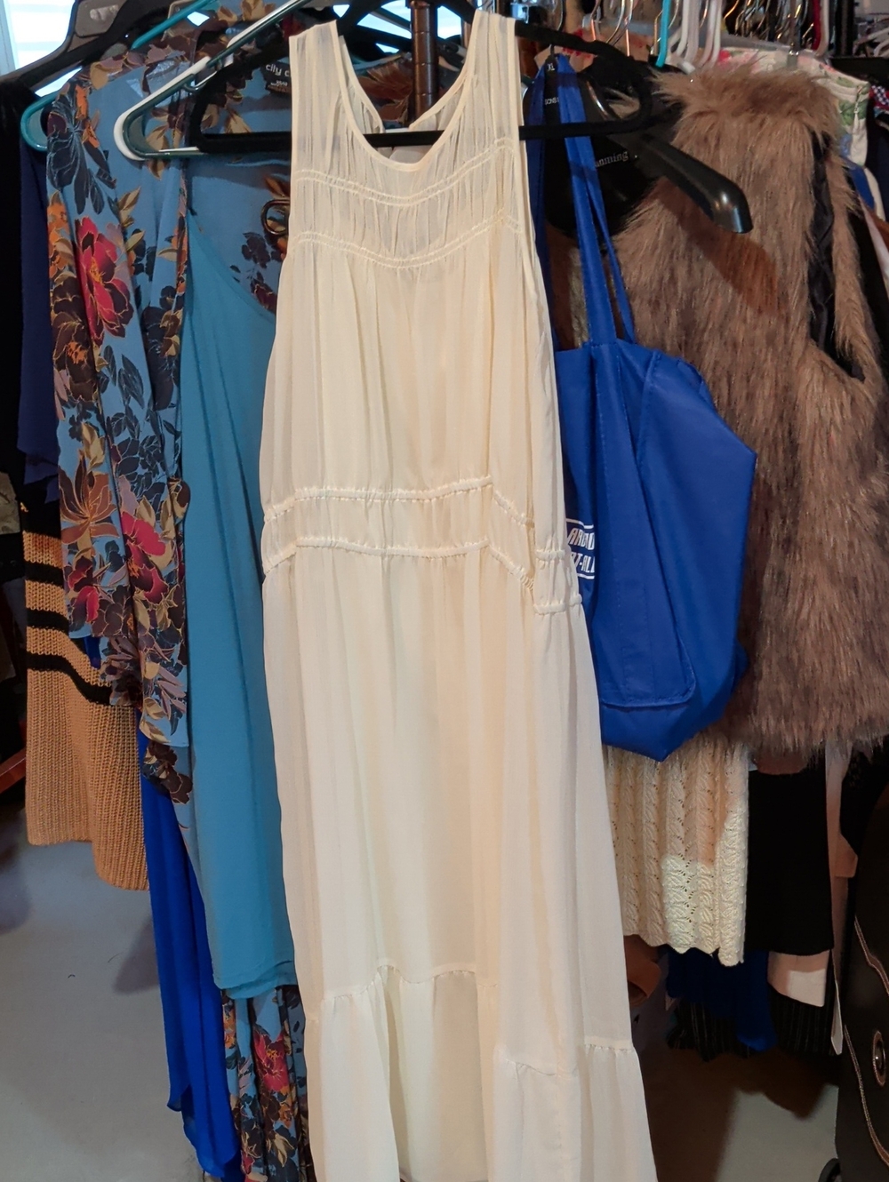 a new day Cream Tiered Sleeveless Maxi Dress